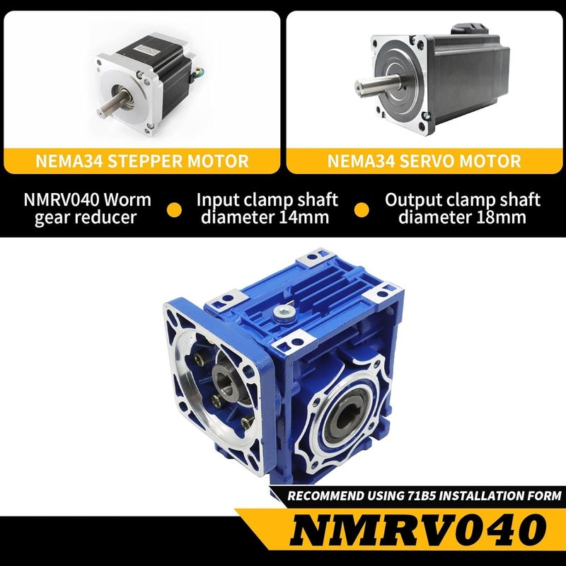 Jecoupoon NMRV040 Worm Gear Reducer Ratio 10:1 Connection Matching Standard Nema34 Stepper Motor servo Motor - Image 4